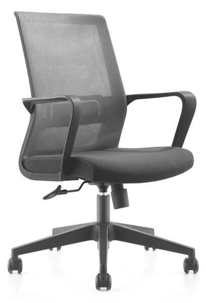 Работен стол RFG Prime W, дамаска и меш, черна седалка, черна облегалка