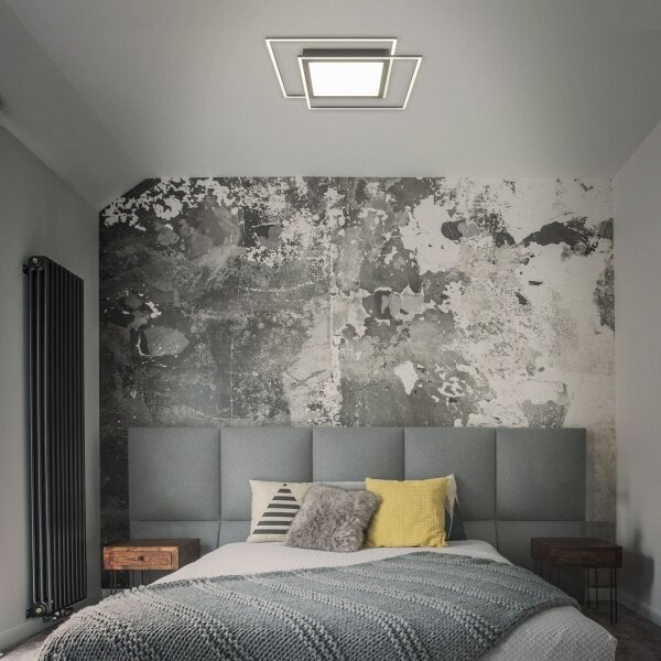 Brilo - LED таванно осветително тяло 2xLED/16W/230V + LED/19W 51,5x51,5 см черно