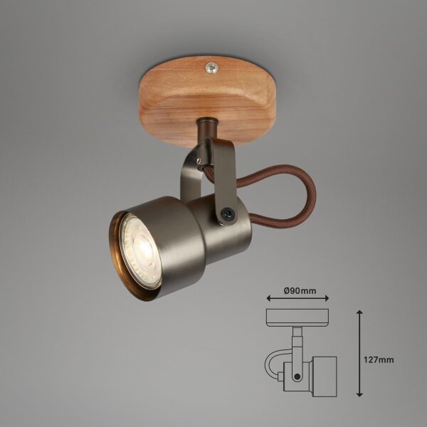 Brilo - LED точково осветително тяло TAHUN 1xGU10/5W/230V 3000K кафяво