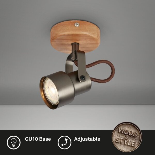 Brilo - LED точково осветително тяло TAHUN 1xGU10/5W/230V 3000K кафяво