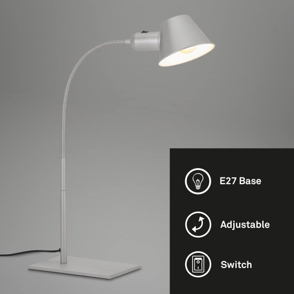 Brilo - Настолна лампа 1xE27/10W/230V матов хром