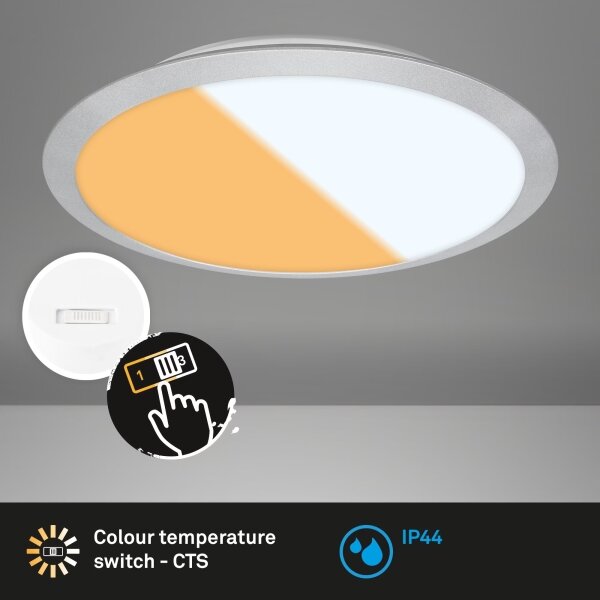 Brilo - LED плафон CTS LED/21W/230V 3000/4000K диаметър 37 см матов хром