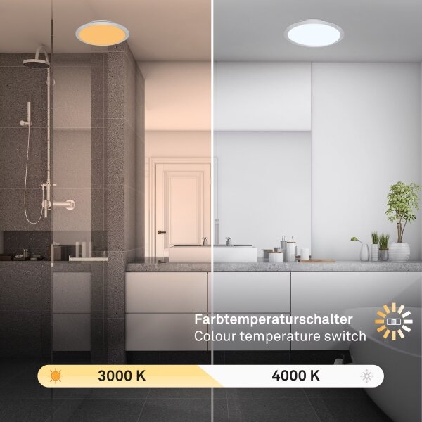 Brilo - LED плафон CTS LED/21W/230V 3000/4000K диаметър 37 см матов хром