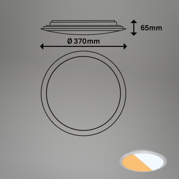 Brilo - LED плафон CTS LED/21W/230V 3000/4000K диаметър 37 см матов хром