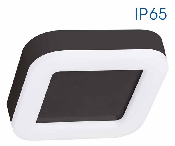 V LED ПЛАФОН DOLCE/SQ 15W 4000K BK IP65