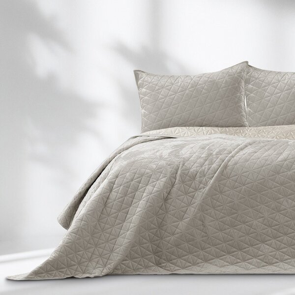 Сиво-бежово капитонирано покривало за легло 170x210 cm Laila – Restilo