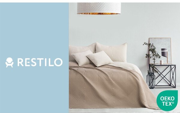 Бежово капитонирано покривало за легло от микрофибър 220x240 cm Softa – Restilo