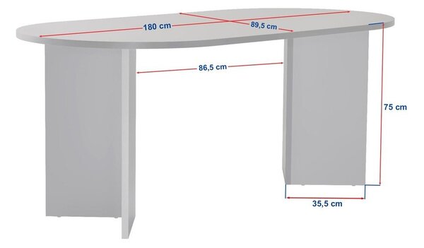 Трапезна маса с дъбов декор 89,5x180 cm Sablin – Kalune Design