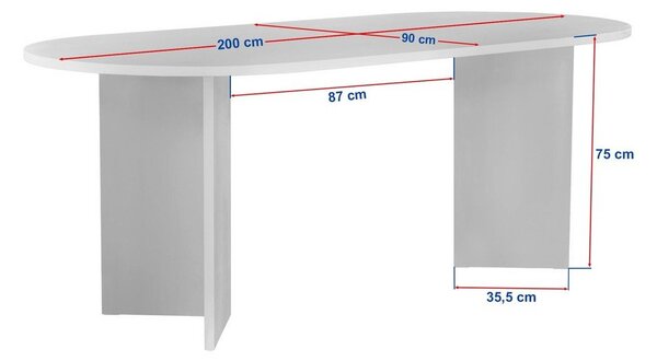 Трапезна маса с дъбов декор 90x200 cm Sabella – Kalune Design
