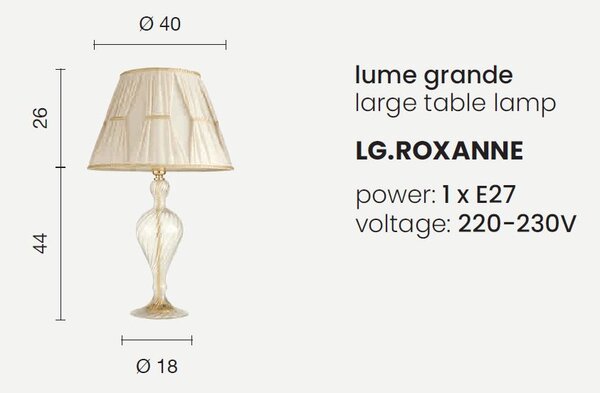 ROXANNE Настолна Лампа 1ХЕ27 Ф400мм Злато