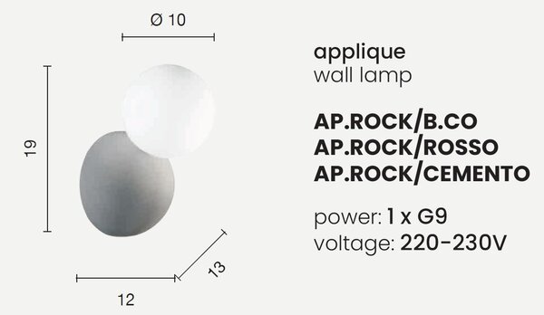 ROCK Аплик 1ХG9 Ф100мм Бял