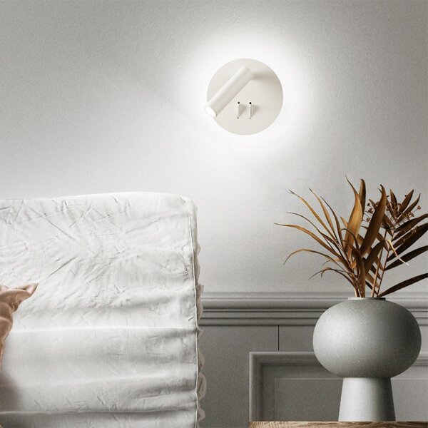 SELLA LED Аплик 6+3W 3000К Ф130мм Бял