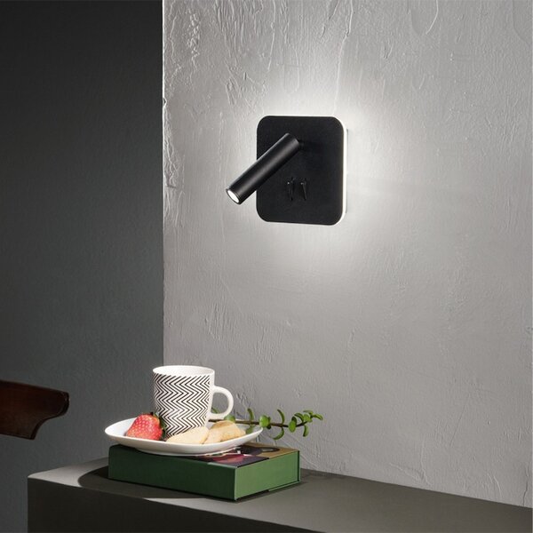 SELLA LED Аплик 6+3W 3000К Ф130мм Черен