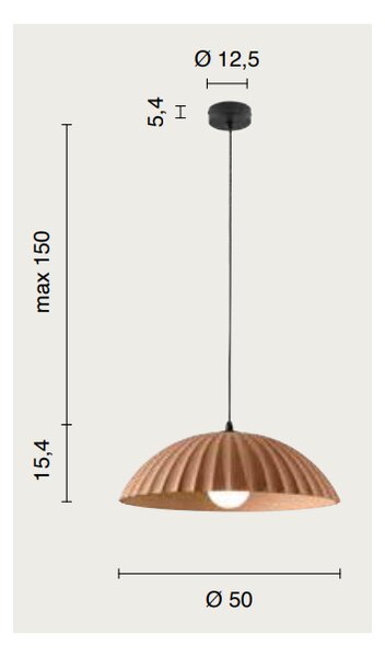 RUSTIC Пендел 1ХЕ27 Ф500мм Сив