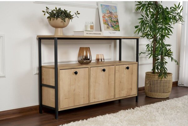 Конзолна маса с дъбов декор в светло естествен цвят 29,5x120 cm Solace – Kalune Design