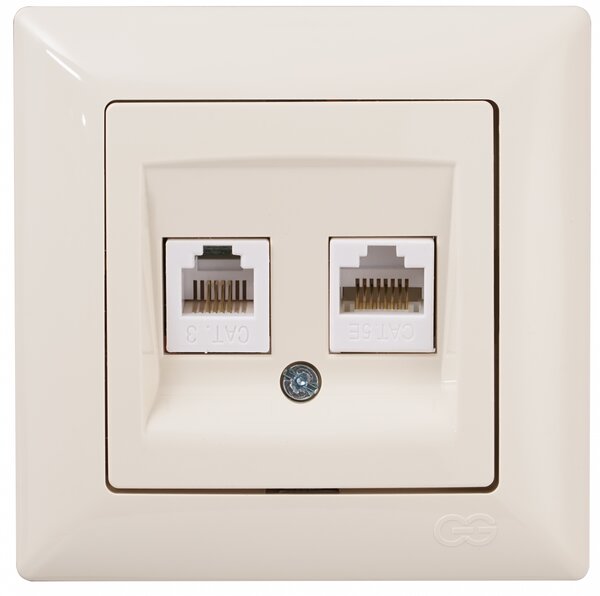 VISAGE КОНТАКТ RJ45+RJ11 КРЕМ