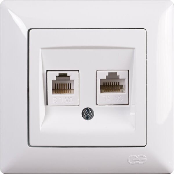 VISAGE КОНТАКТ RJ45+RJ11 БЯЛ