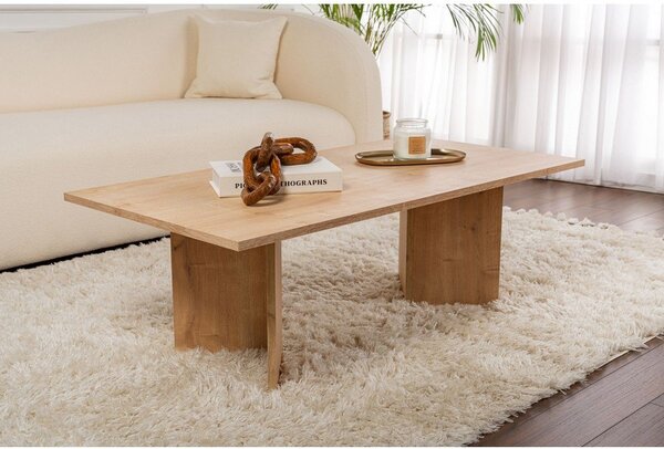 Масичка за кафе с дъбов декор в естествен цвят 60x119 cm Sabin – Kalune Design