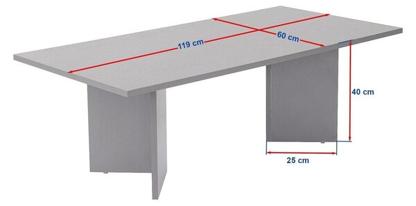 Тъмнокафява масичка за кафе с орехов декор 60x119 cm Sabin – Kalune Design