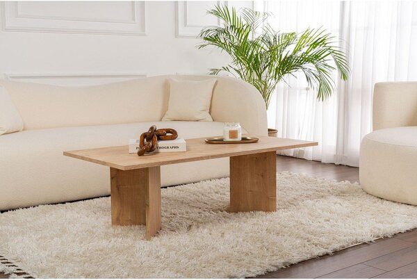 Масичка за кафе с дъбов декор в естествен цвят 60x119 cm Sabin – Kalune Design