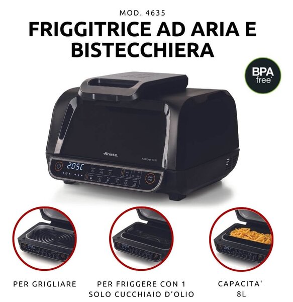 Ariete AIR FRYER Грил 4635 1700W 8L 8 програми