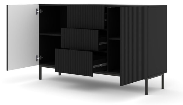 Комод Ravenna B 150 2D3S фрезован фолиран MDF, черно
