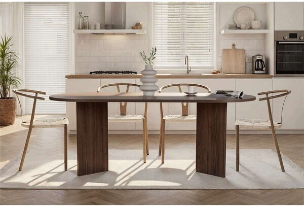 Трапезна маса с орехов декор 90x200 cm Sabella – Kalune Design