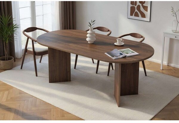 Трапезна маса с орехов декор 90x200 cm Sabella – Kalune Design
