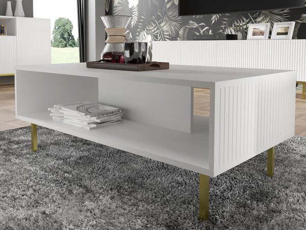 Масичка за кафе Ravenna B 90x60, бял мат/злато