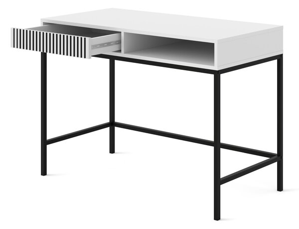 Тоалетка Ravenna F 1S боядисан фрезован MDF, бял мат/черно