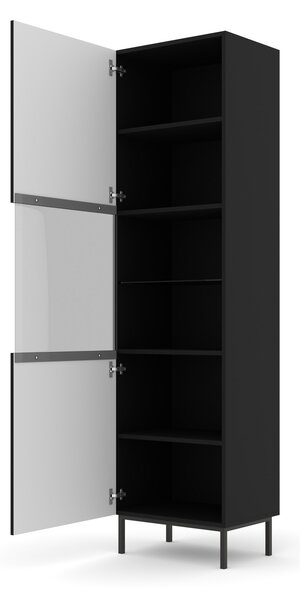 Витрина Ravenna B 1D1S фрезован фолиран MDF, черно