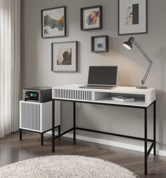 Тоалетка Ravenna F 1S боядисан фрезован MDF, бял мат/черно