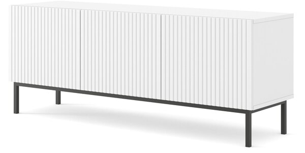 ТВ шкаф Ravenna B 150 3D фрезован фолиран MDF, бял мат/черно