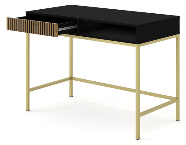 Тоалетка Ravenna F 1S боядисан фрезован MDF, черен мат/дъб артисан/злато