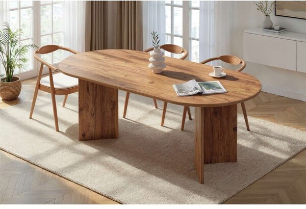 Трапезна маса с боров декор 90x200 cm Sabella – Kalune Design