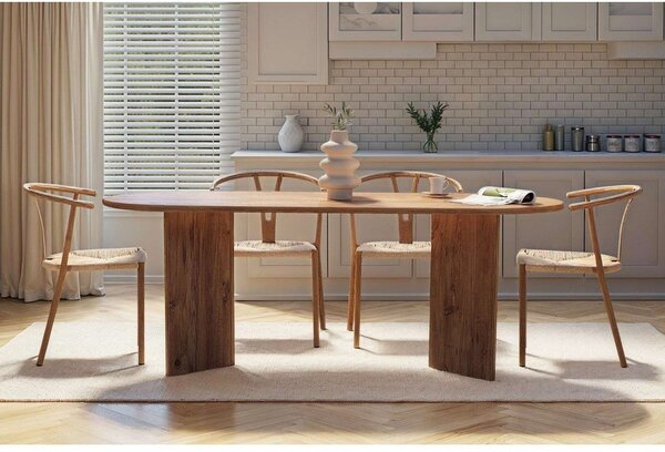 Трапезна маса с боров декор 90x200 cm Sabella – Kalune Design