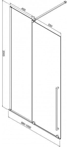 СТЪКЛЕН ПАРАВАН ROLLEY 100*200 124TR - 100