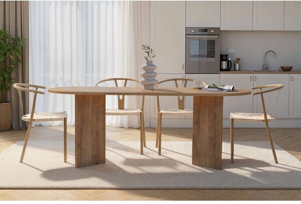 Трапезна маса с дъбов декор 90x200 cm Sabella – Kalune Design