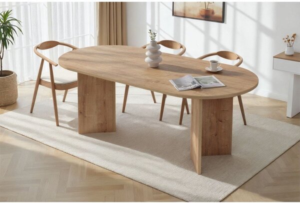 Трапезна маса с дъбов декор 90x200 cm Sabella – Kalune Design