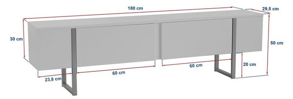 Маса за телевизор с орехов декор в тъмно естествен цвят 180x50x29,5 cm Serenity – Kalune Design