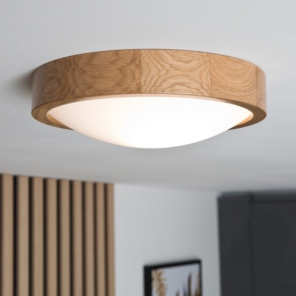 Потолен лампион OAK SLIM 1xE27/60W/230V, дъб, Ø 27 см