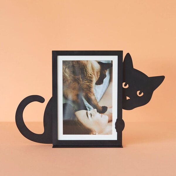 Черна метална стояща рамка 31x19,5 cm Hidden Cat – Balvi