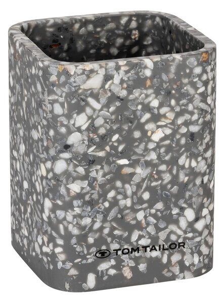 Сива чаша за четки за зъби от полиресин Tom Tailor T-Terrazzo – Wenko