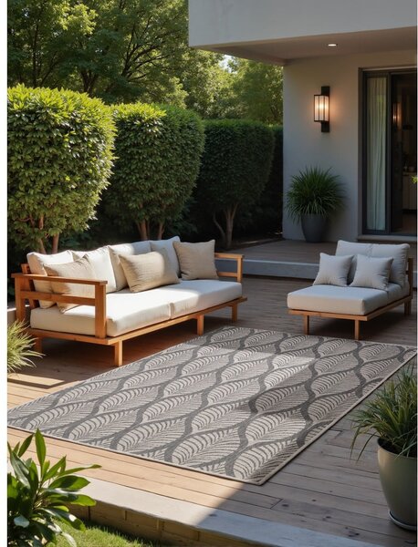 Килим за открито и закрито в цвят слонова кост и сиво 160x230 cm Duet Liora – NORTHRUGS