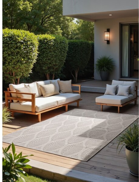Килим за открито и закрито в цвят слонова кост и сиво 160x230 cm Duet Liora – NORTHRUGS
