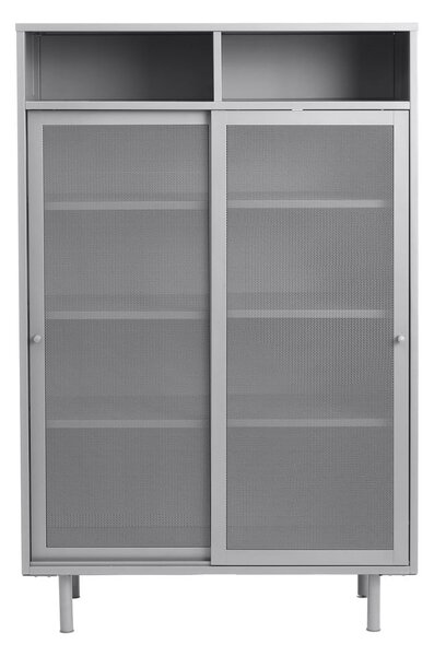 Сиво метално шкафче с плъзгащи се врати 90x140x40 cm Veep – Unique Furniture
