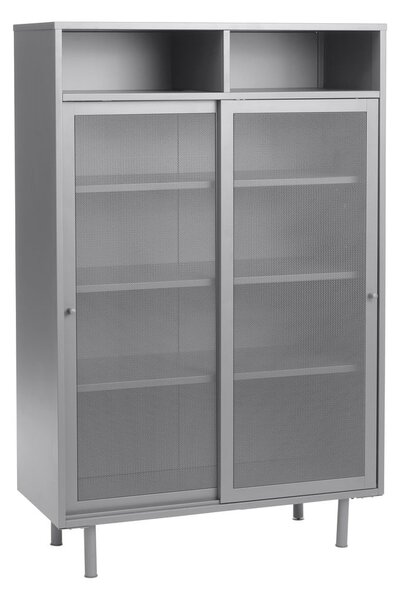 Сиво метално шкафче с плъзгащи се врати 90x140x40 cm Veep – Unique Furniture