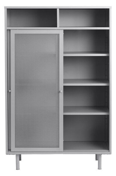 Сиво метално шкафче с плъзгащи се врати 90x140x40 cm Veep – Unique Furniture