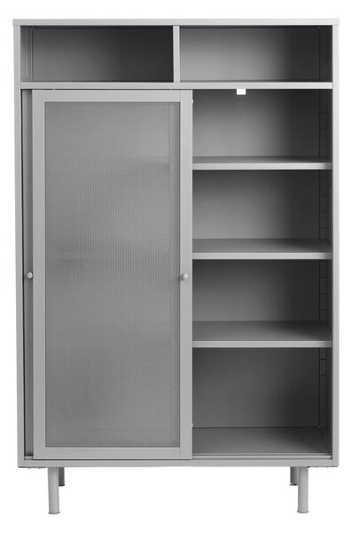 Сиво метално шкафче с плъзгащи се врати 90x140x40 cm Veep – Unique Furniture