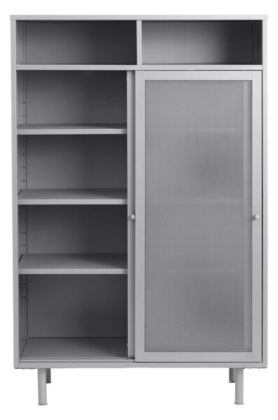 Сиво метално шкафче с плъзгащи се врати 90x140x40 cm Veep – Unique Furniture